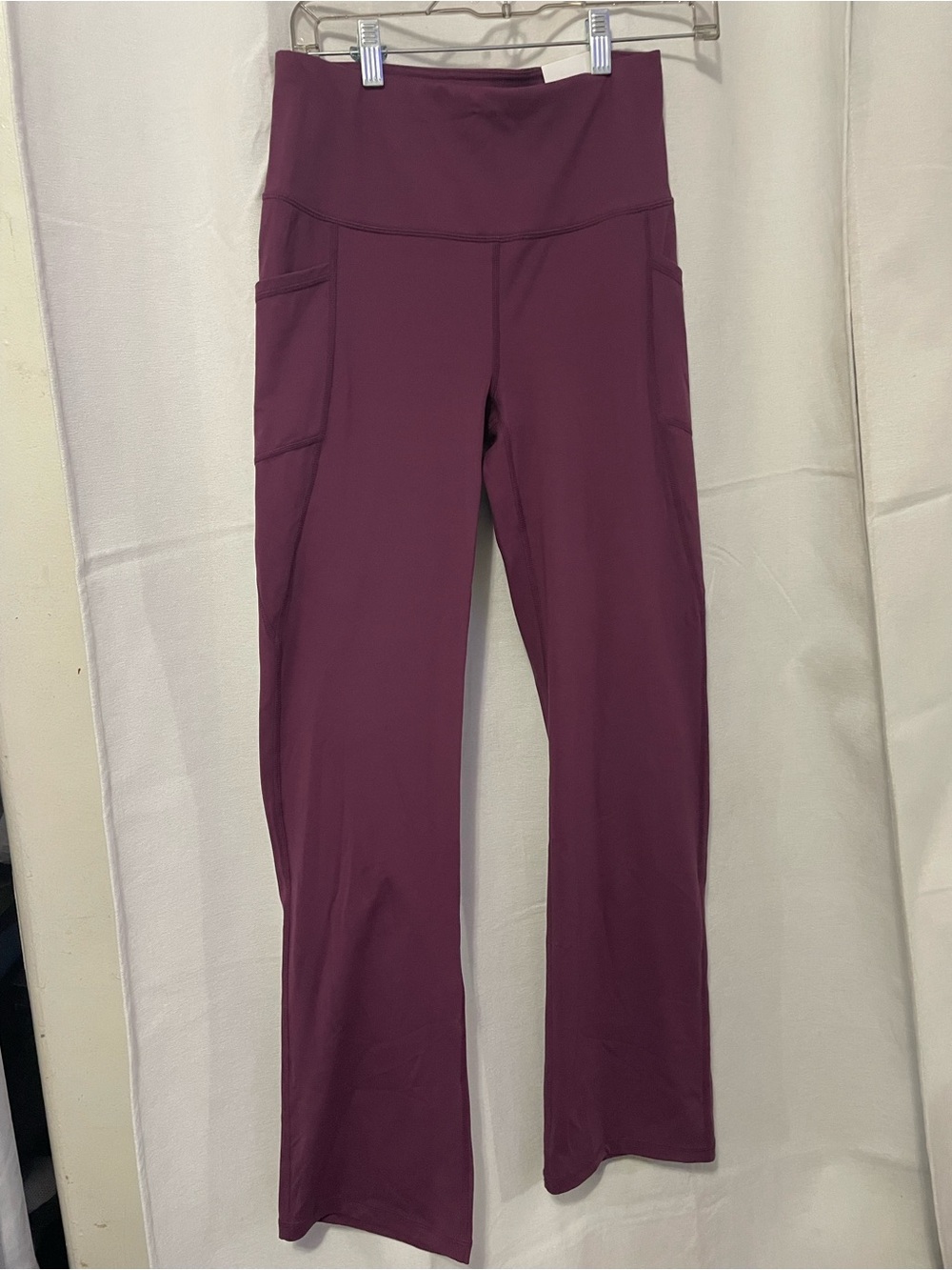 Reebok High-Waist Wine Leggings with Side Pockets